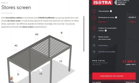 Application mobile ISOTRA pergola