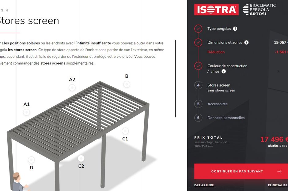 Application mobile ISOTRA pergola